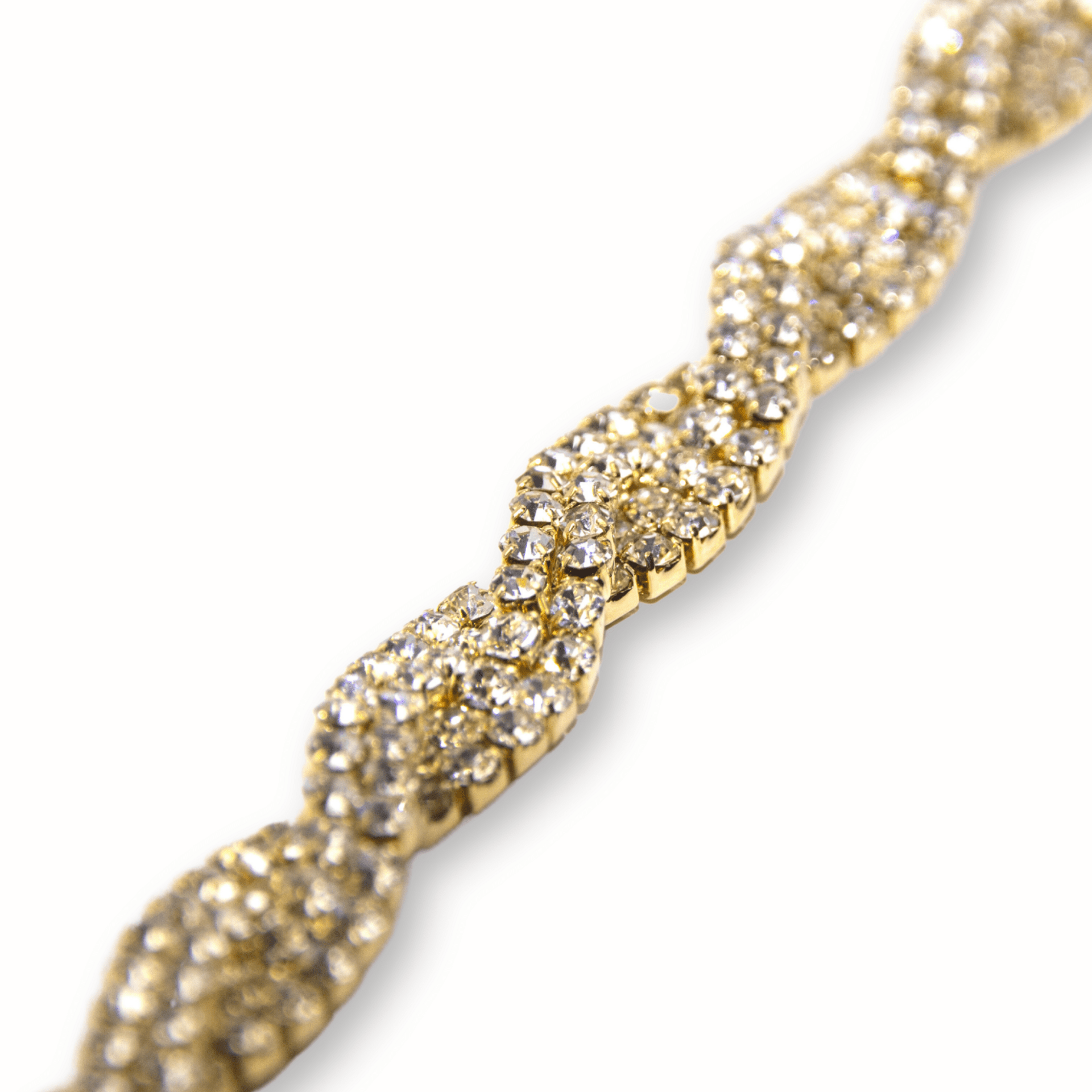 Pulsera trenzada brillantes - 2