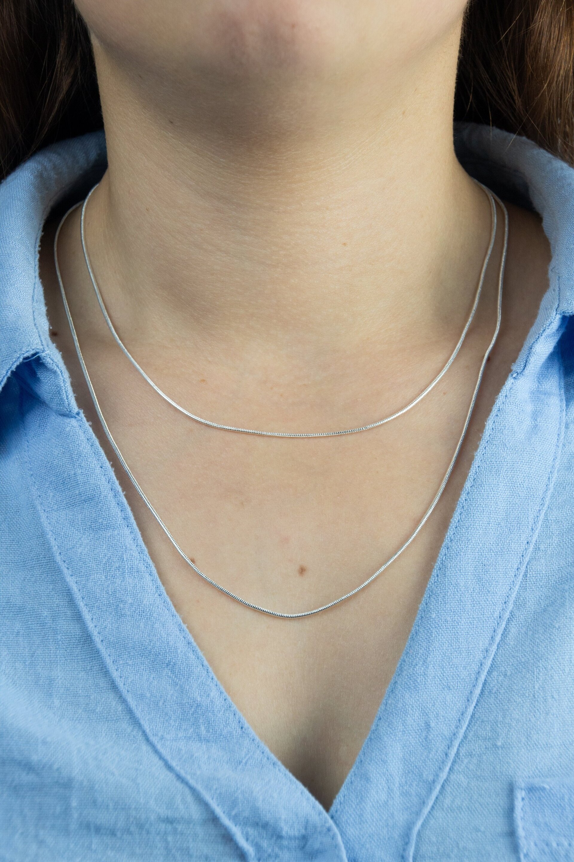 Colgante minimalista de doble cadena - 2