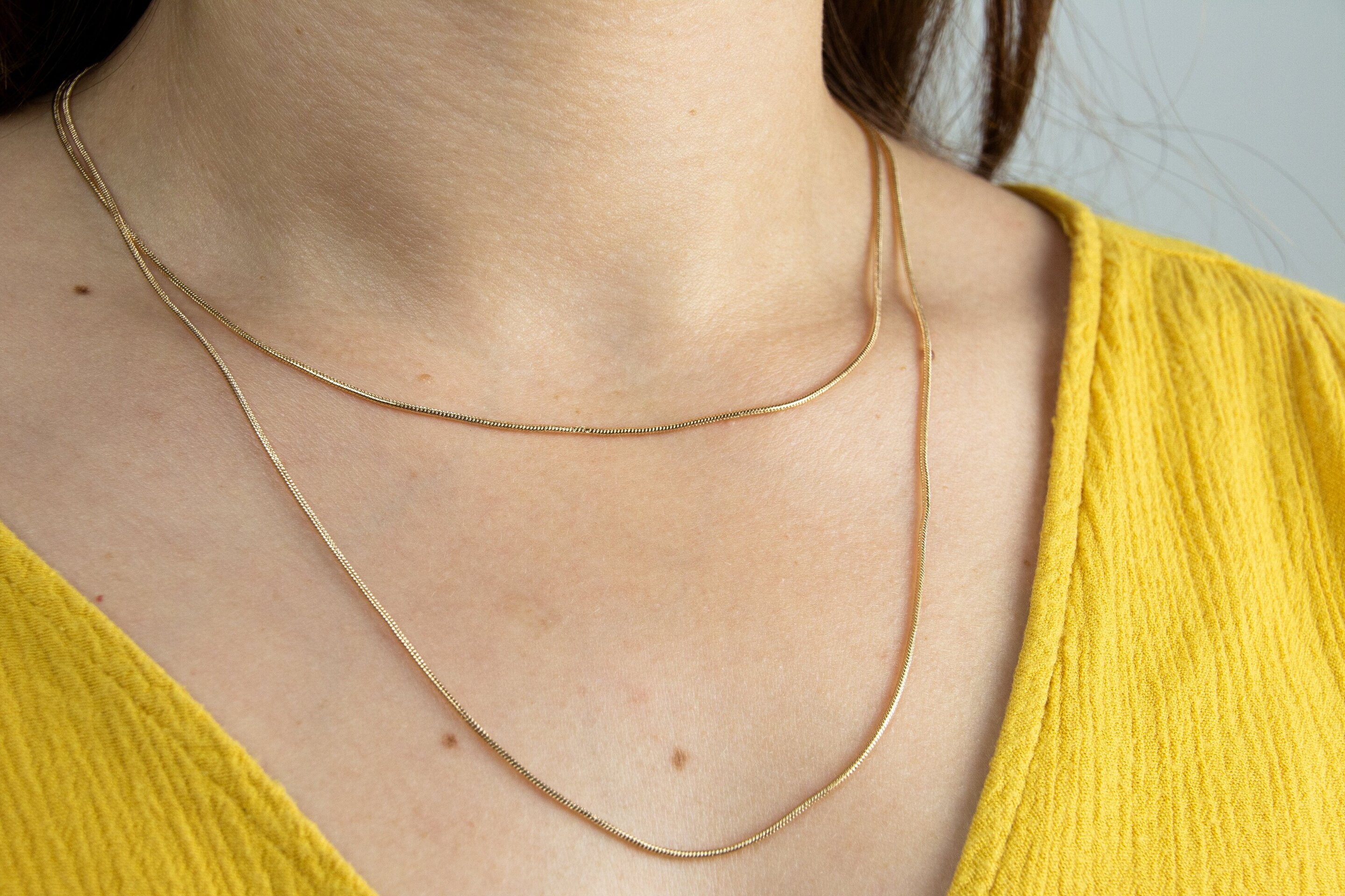 Colgante minimalista de doble cadena - 6
