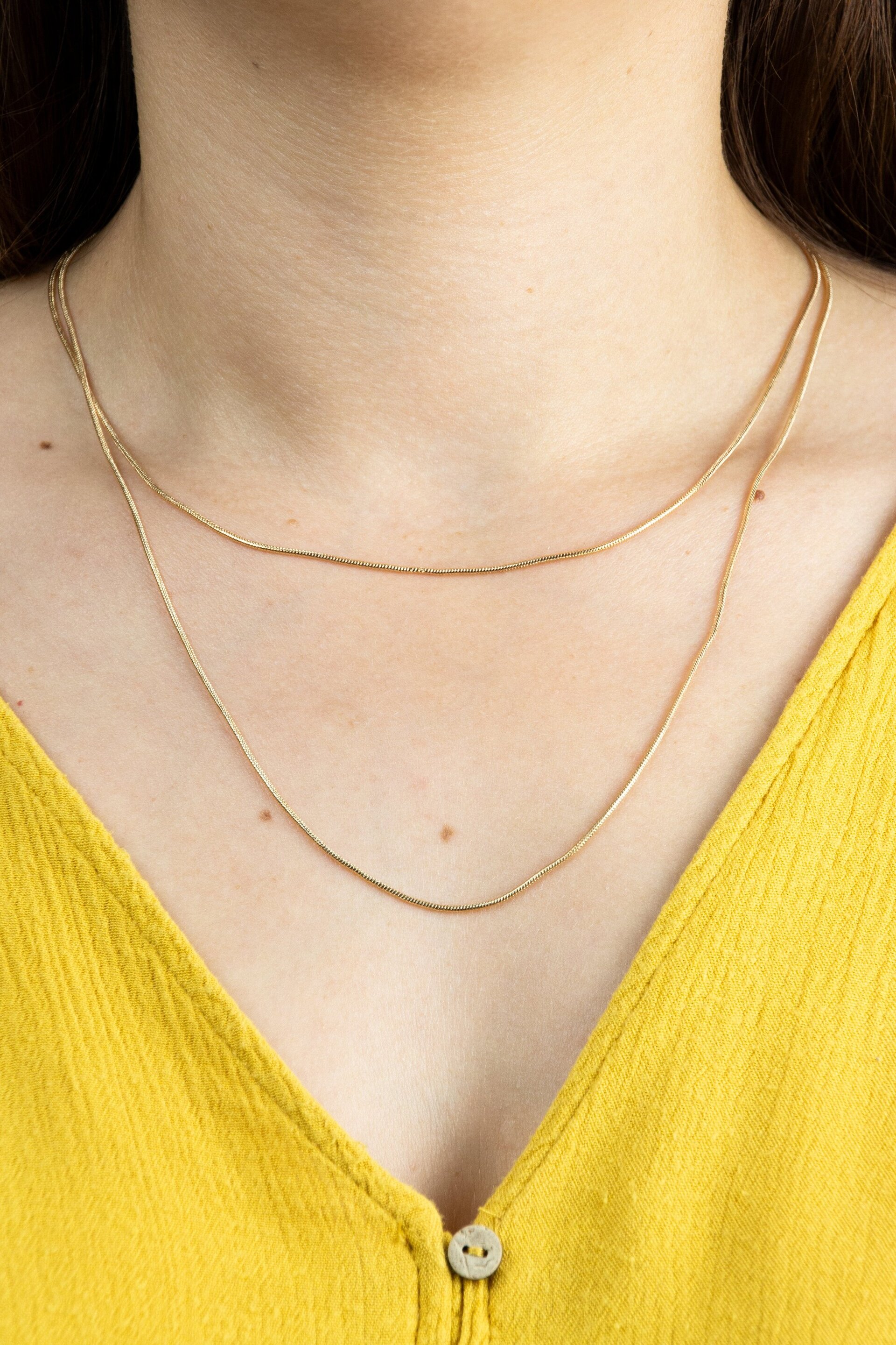 Colgante minimalista de doble cadena - 7